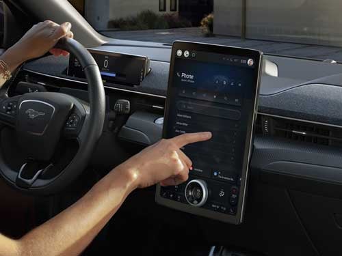 2023 Ford Mustang Mach-E view of using the touchscreen display