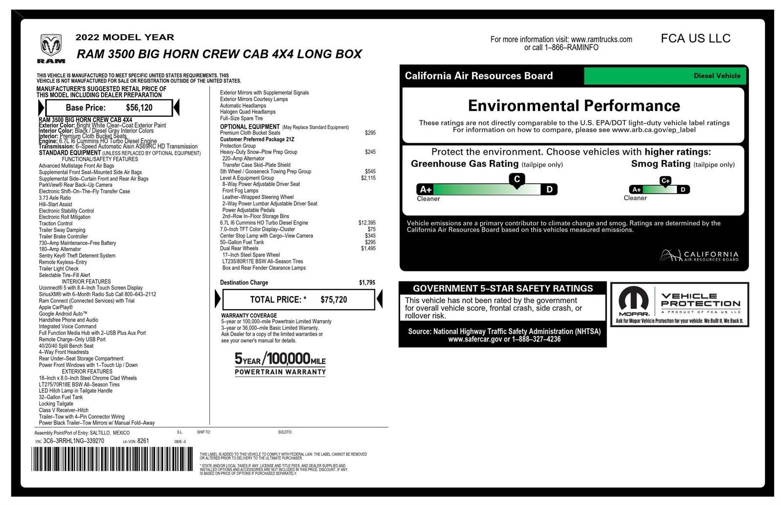 2022 RAM 3500 Big Horn