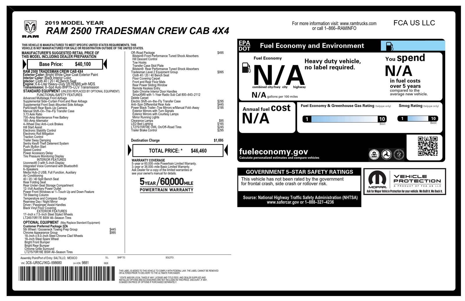 2019 RAM 2500 Tradesman