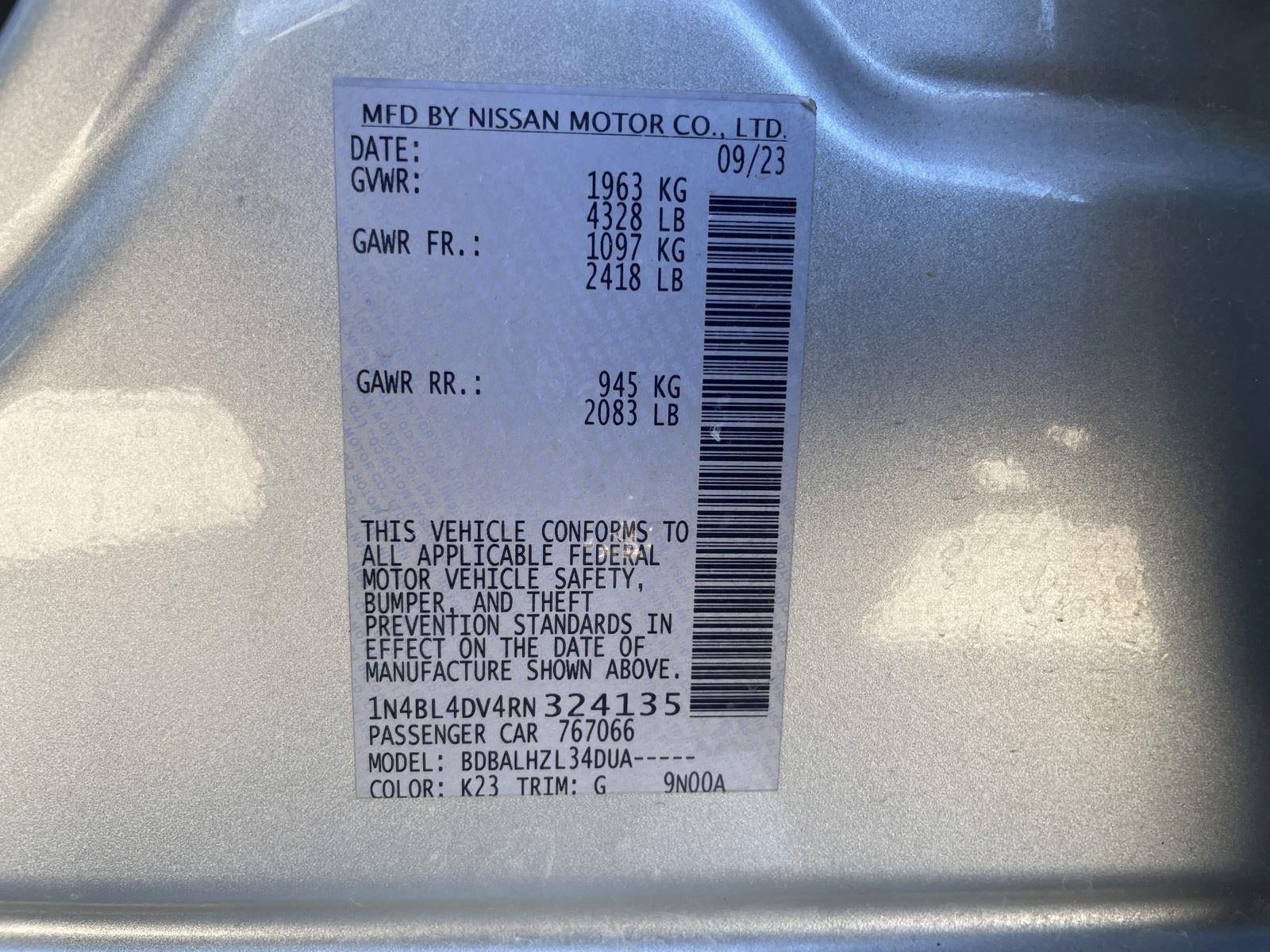 2024 Nissan Altima 2.5 SV