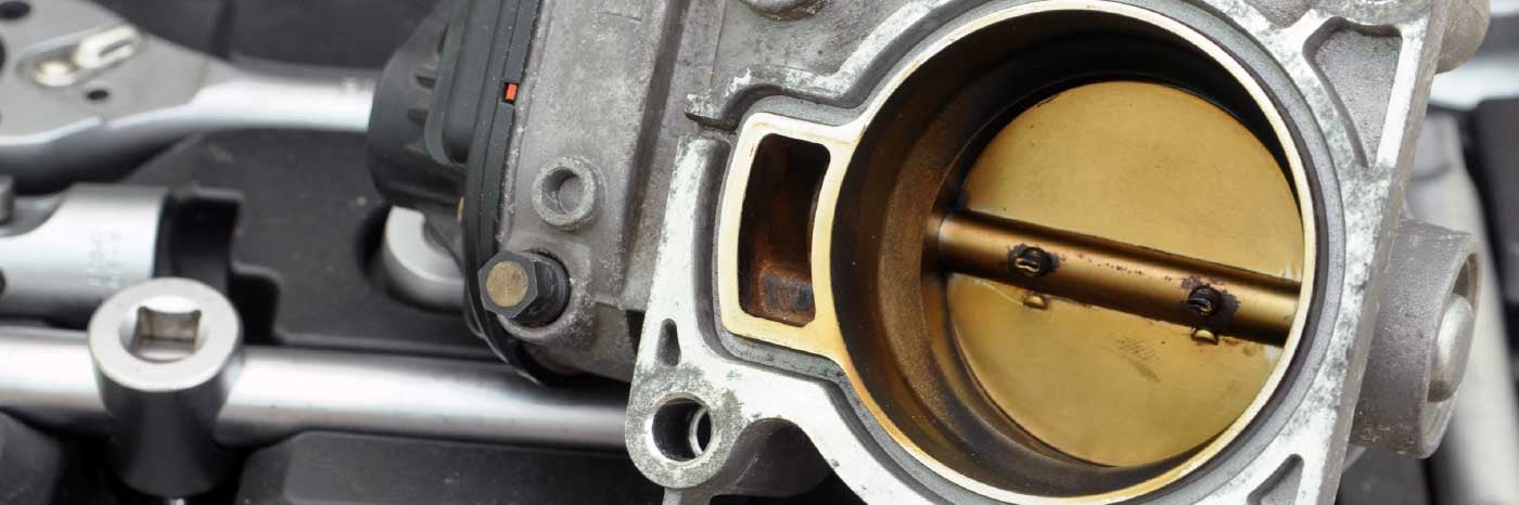 Close up view of a throttle body