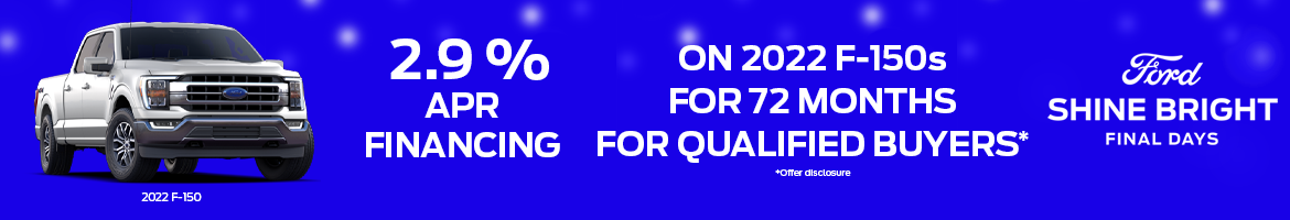 2.9% APR for 2022 Ford F-150s at Stanley Ford Sweetwater