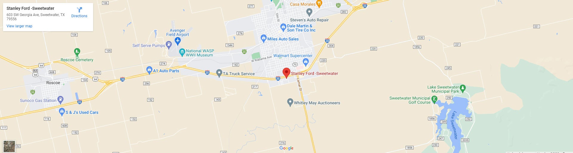 Stanley Ford Sweetwater location Google Maps image